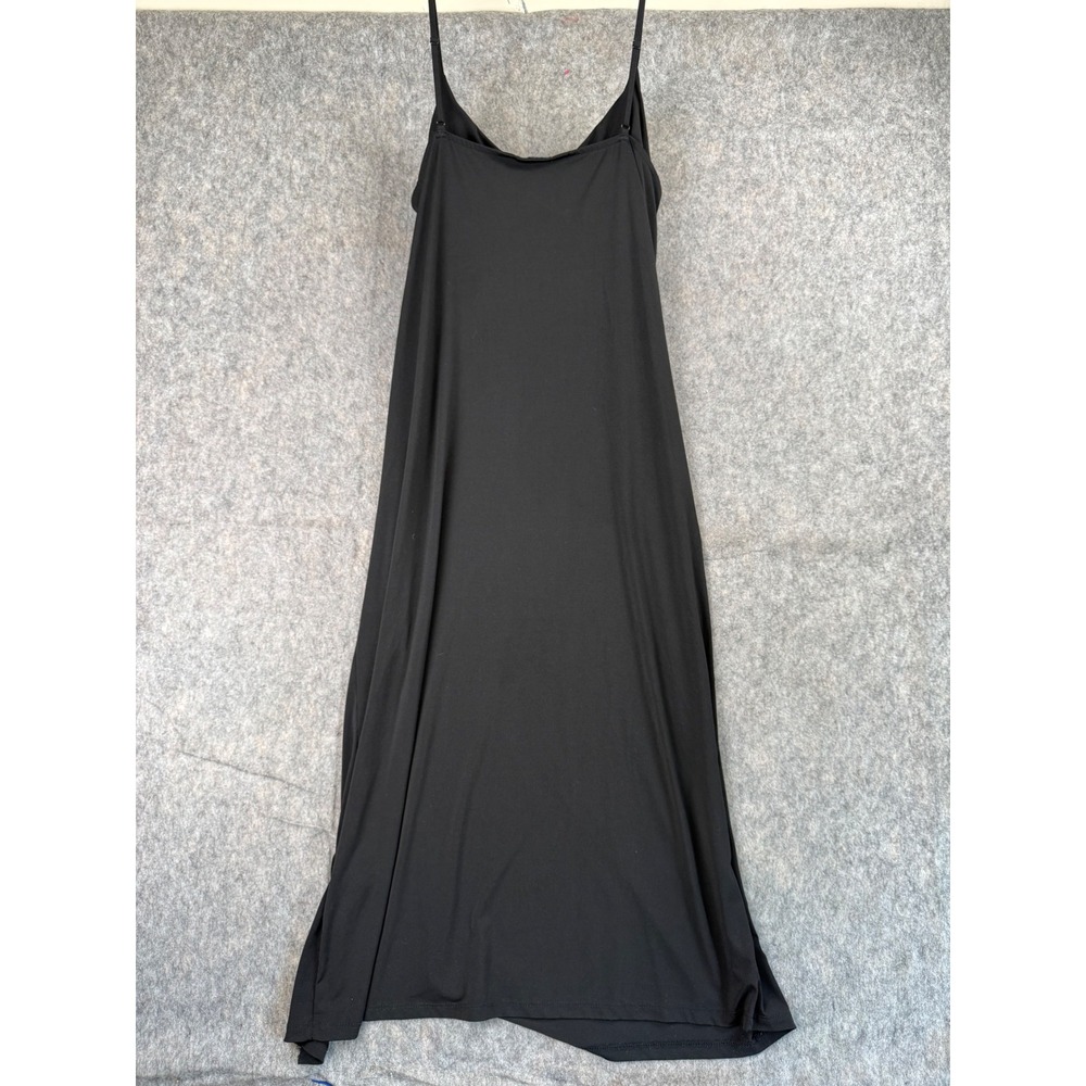 Fashion Nova Womens Black Spaghetti Strap Maxi Dress Side Slit Size Large - Picture 6 of 9